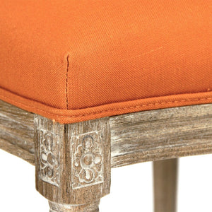 Zentique Medallion Side Chair with Oak Frame and Linen Upholstery — Elegant, Ergonomic Seating for Dining Spaces Limed Grey Oak, Orange Linen B004-Z E272 S