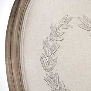 Medallion Side Chair Natural Linen B004 E255-3 A003 Zentique