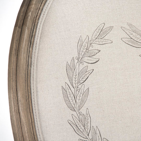 Medallion Side Chair Natural Linen B004 E255-3 A003 Zentique