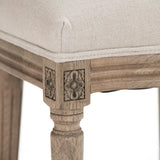 Medallion Side Chair Reclaimed Oak, Natural Linen w/ Print B004 E255-3 A003 #61 Zentique