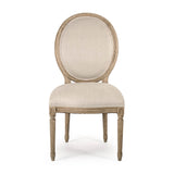 Medallion Side Chair Natural Oak, Natural Linen B004 E255 A003 Zentique
