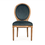 Medallion Side Chair Limed Grey Oak, Teal Velvet B004 E272 11909 Zentique