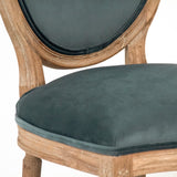 Medallion Side Chair Limed Grey Oak, Teal Velvet B004 E272 11909 Zentique