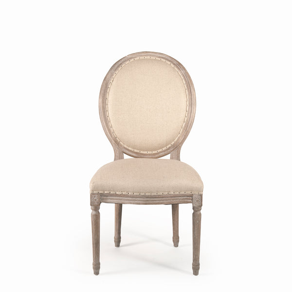 Medallion Side Chair Limed Grey Oak, Hemp B004 E272 H009 Zentique