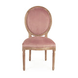 Medallion Side Chair Limed Grey Oak, Dusty Rose Velvet B004 E272 V004 Zentique