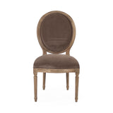 Medallion Side Chair Limed Grey Oak, Brown Velvet B004 E272 V011 Zentique