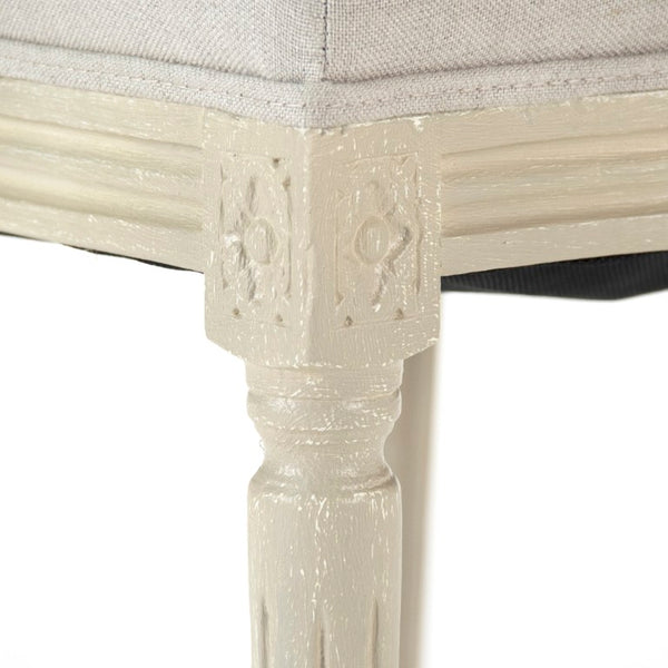 Zentique Medallion Elegant Linen Side Chair with Solid Birch Frame, Medallion Backrest & Tapered Legs, Durable Craftsmanship W21 x H40 x D21 B004 257-1 A003