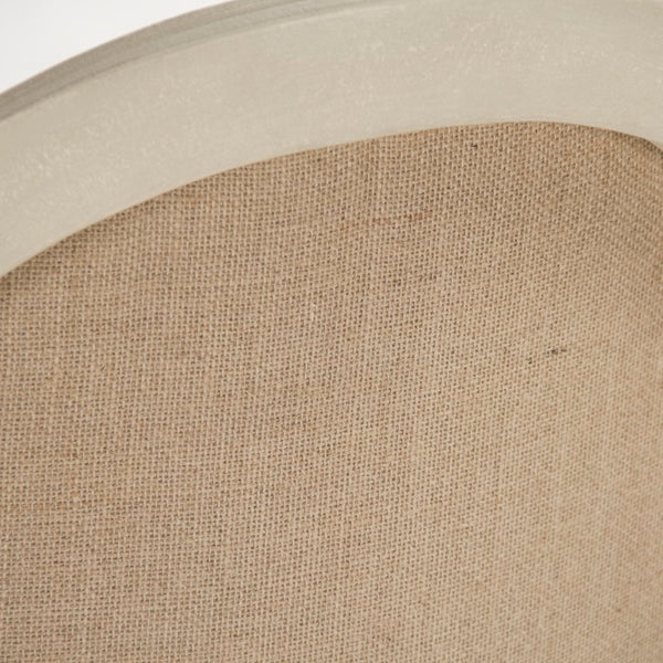 Zentique Medallion Oak Side Chair with Linen-Burlap Upholstery, Timeless Medallion Back, Padded Comfort, 40" Height B004 309 A003/H010