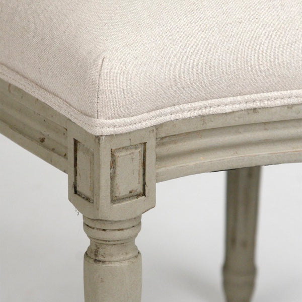 Zentique Medallion Birch Side Chair with Cane Back and Linen Seat — Timeless Medallion Silhouette for Dining & Décor B004 CANE 432 A003