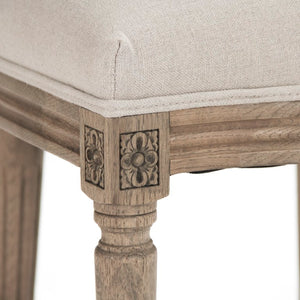 Zentique Medallion Side Chair — Elegant oak-framed dining accent with medallion back, cushioned linen seat for lasting comfort and style Reclaimed Oak, Natural Linen w/ Print B004 E255-3 A003 #61