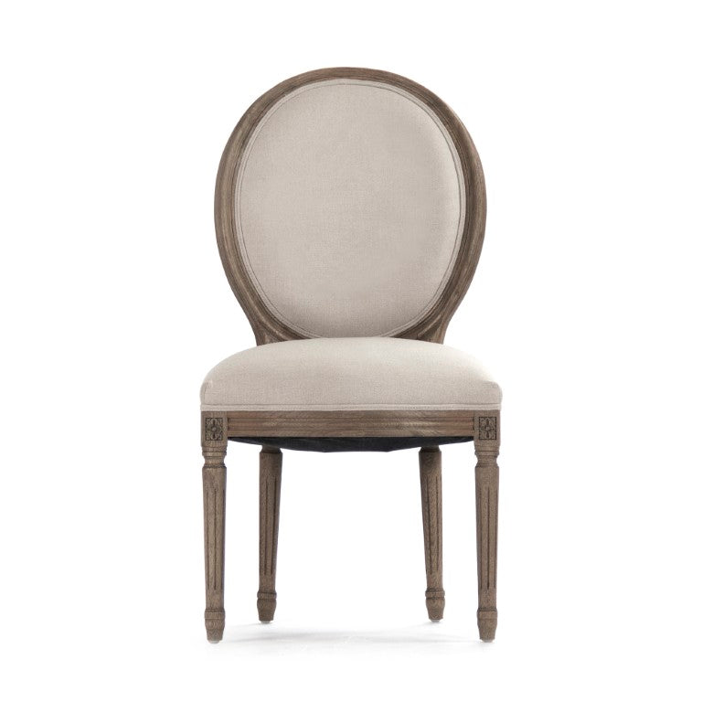 Zentique Medallion Reclaimed Elm Side Chair with Medallion Backdetail, Rustic Patina, Ergonomic Comfort B004 E255-3 A003