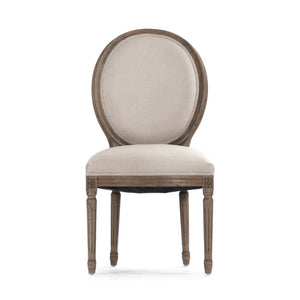 Zentique Medallion Reclaimed Elm Side Chair with Medallion Backdetail, Rustic Patina, Ergonomic Comfort B004 E255-3 A003