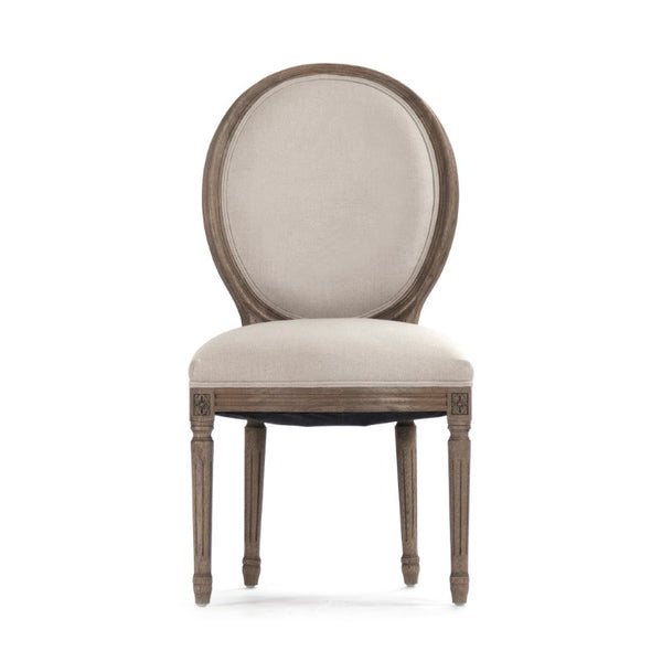 Zentique Medallion Reclaimed Elm Side Chair with Medallion Backdetail, Rustic Patina, Ergonomic Comfort B004 E255-3 A003