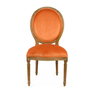 Zentique Medallion Solid Oak Side Chair with Plush Velvet Upholstery, Timeless Medallion-Back Design, USA Crafted Limed Grey Oak, Clementine Velvet B004 E272 11505