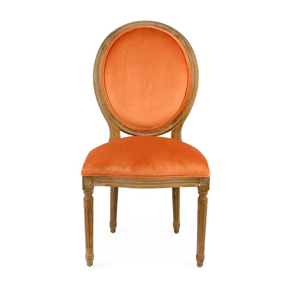 Zentique Medallion Solid Oak Side Chair with Plush Velvet Upholstery, Timeless Medallion-Back Design, USA Crafted Limed Grey Oak, Clementine Velvet B004 E272 11505