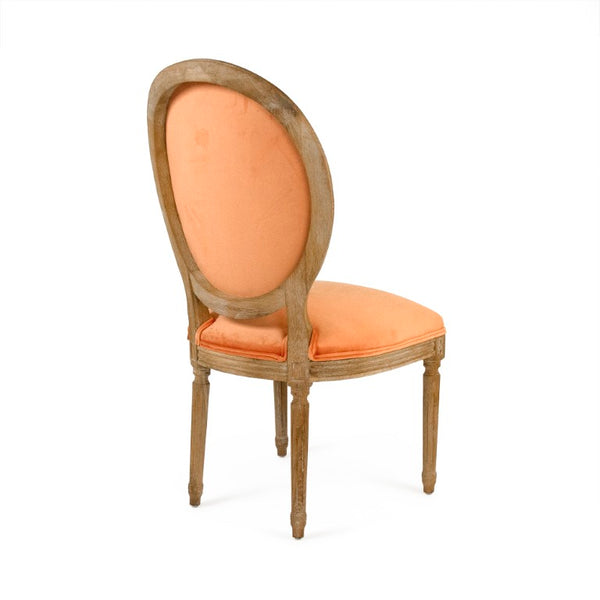 Zentique Medallion Solid Oak Side Chair with Plush Velvet Upholstery, Timeless Medallion-Back Design, USA Crafted Limed Grey Oak, Clementine Velvet B004 E272 11505