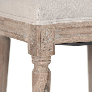 Zentique Medallion Side Chair — Elegant oak-framed dining accent with medallion back, cushioned linen seat for lasting comfort and style Limed Grey Oak, Natural Linen B004 E272 A003
