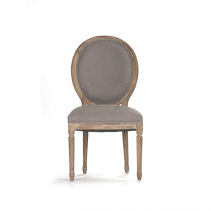 Medallion Side Chair Limed Grey Oak, Grey Linen B004 E272 A048 Zentique