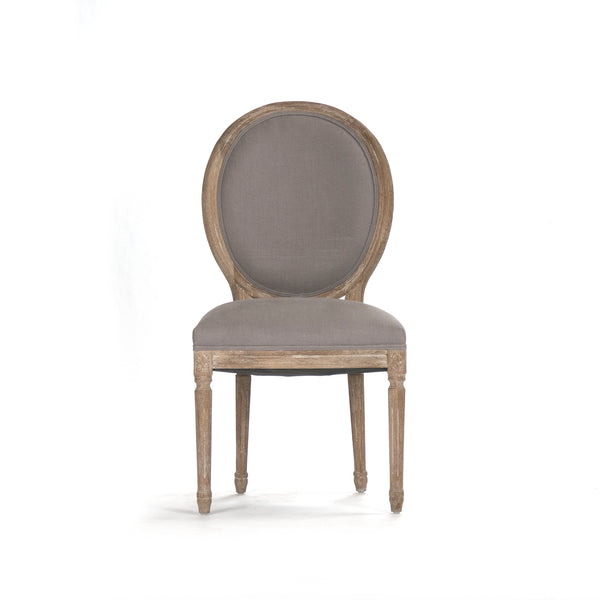 Medallion Side Chair Limed Grey Oak, Grey Linen B004 E272 A048 Zentique