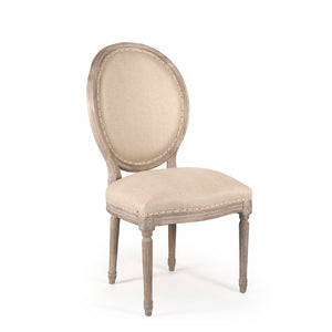 Zentique Medallion Solid Oak Side Chair with Hemp Upholstery — Ergonomic Padded Seat, Warm Grain Finish, Durable Craftsmanship for Dining & Accent Spaces B004 E272 H009