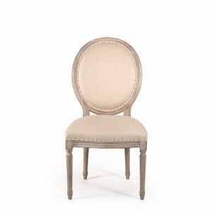 Zentique Medallion Solid Oak Side Chair with Hemp Upholstery — Ergonomic Padded Seat, Warm Grain Finish, Durable Craftsmanship for Dining & Accent Spaces B004 E272 H009