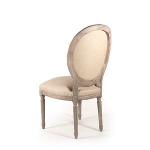 Zentique Medallion Solid Oak Side Chair with Hemp Upholstery — Ergonomic Padded Seat, Warm Grain Finish, Durable Craftsmanship for Dining & Accent Spaces B004 E272 H009