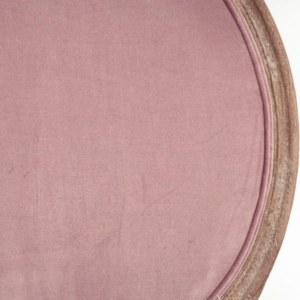 Zentique Medallion Solid Oak Side Chair with Plush Velvet Upholstery, Timeless Medallion-Back Design, USA Crafted Limed Grey Oak, Dusty Rose Velvet B004 E272 V004