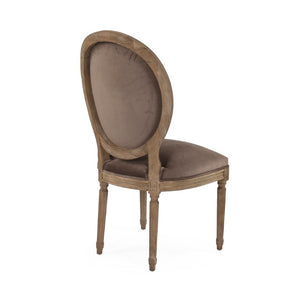 Zentique Medallion Velvet Side Chair with Oak Frame — Timeless Medallion-Back Design, Plush Ergonomic Seating (96 chars) B004 E272 V011