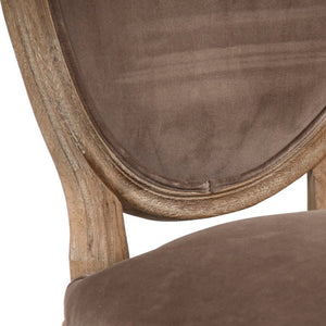 Zentique Medallion Velvet Side Chair with Oak Frame — Timeless Medallion-Back Design, Plush Ergonomic Seating (96 chars) B004 E272 V011