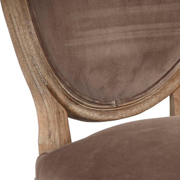 Zentique Medallion Velvet Side Chair with Oak Frame — Timeless Medallion-Back Design, Plush Ergonomic Seating (96 chars) B004 E272 V011
