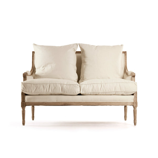 Louis Settee Natural Oak / Off-White Cotton B007-2 E255 C020 Zentique