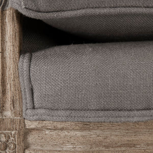 Louis Settee Limed Grey Oak, Grey Linen B007-2 E272 A048 Zentique