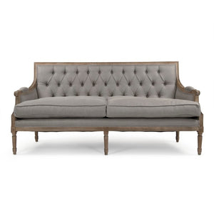 Zentique Louis Tufted Sofa — Oak Frame Linen Upholstery, Classic Tufting & Firm Comfort for Medium Rooms B007-3-Z E272 A048