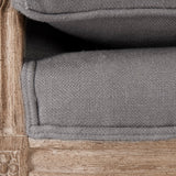 Louis Tufted Sofa Limed Grey Oak, Natural Linen B007-3-Z E272 A048 Zentique