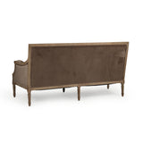 Louis Sofa Limed Grey Oak, Brown Velvet B007-3 E272 V011 Zentique