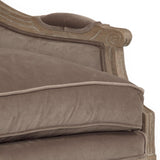 Louis Sofa Limed Grey Oak, Brown Velvet B007-3 E272 V011 Zentique