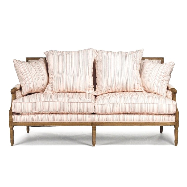 Zentique Louis Sofa Solid Oak Frame with Breathable Cotton Upholstery — Tailored Comfort for Stylish Living Room (99 characters) B007-3 E255 C005