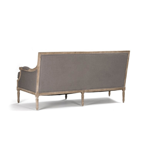 Zentique Louis Sofa — Elegant oak-framed linen-upholstered sofa with cushioned comfort and timeless craftsmanship (97) Limed Grey Oak, Grey Linen B007-3 E272 A048