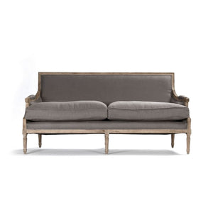 Zentique Louis Sofa — Elegant oak-framed linen-upholstered sofa with cushioned comfort and timeless craftsmanship (97) Limed Grey Oak, Grey Linen B007-3 E272 A048