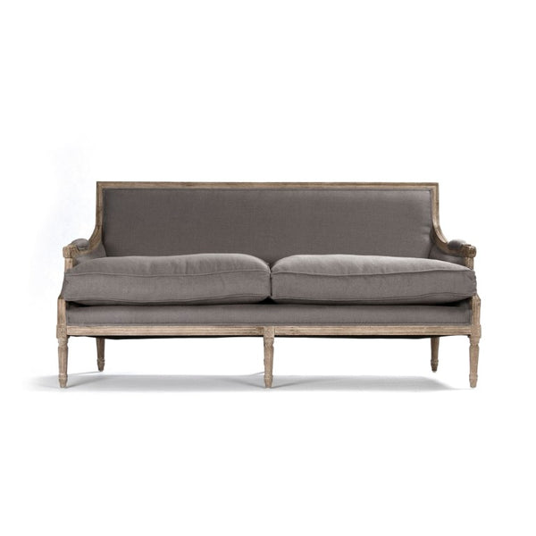 Zentique Louis Sofa — Elegant oak-framed linen-upholstered sofa with cushioned comfort and timeless craftsmanship (97) Limed Grey Oak, Grey Linen B007-3 E272 A048