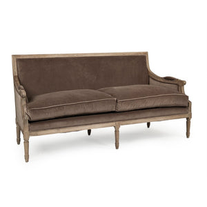 Zentique Louis Velvet Sofa — Oak Frame, Plush Deep Cushions, Compact 70" Width, Timeless Luxe Design for Homes B007-3 E272 V011