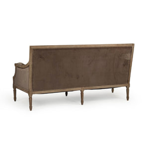 Zentique Louis Velvet Sofa — Oak Frame, Plush Deep Cushions, Compact 70" Width, Timeless Luxe Design for Homes B007-3 E272 V011