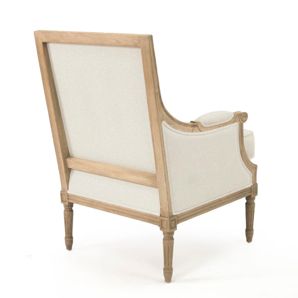 Louis Club Chair Natural Oak, Off-White Cotton B007 E255 C020 Zentique