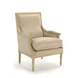 Louis Club Chair Grey Birch, Natural Linen B007 257-1 A003 Zentique