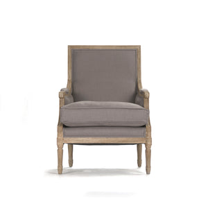 Louis Club Chair Limed Grey Oak, Grey Linen B007 E272 A048 Zentique