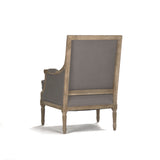 Louis Club Chair Limed Grey Oak, Grey Linen B007 E272 A048 Zentique