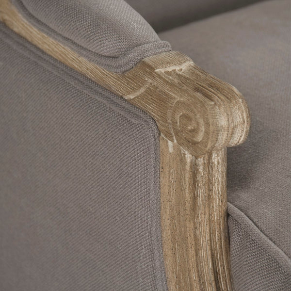 Louis Club Chair Limed Grey Oak, Grey Linen B007 E272 A048 Zentique