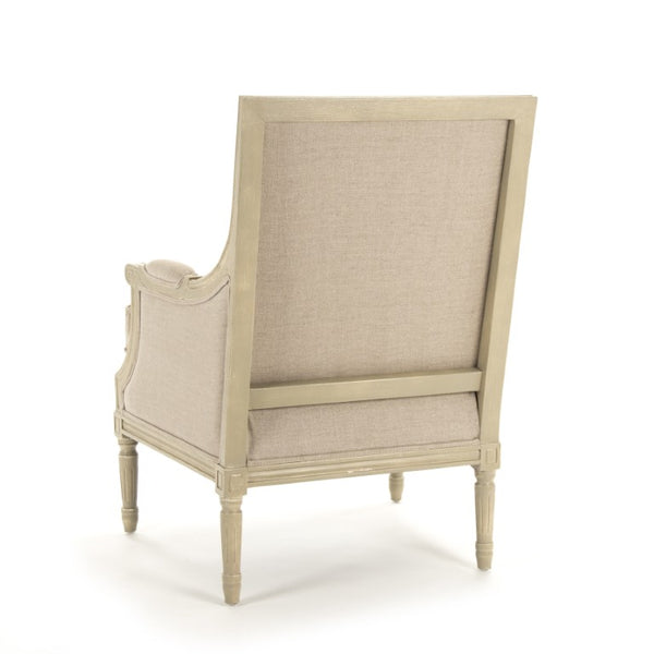 Zentique Louis Club Chair — Compact Linen Upholstered Armchair with Solid Birch Frame, Breathable Comfort, Versatile Style B007 257-1 A003