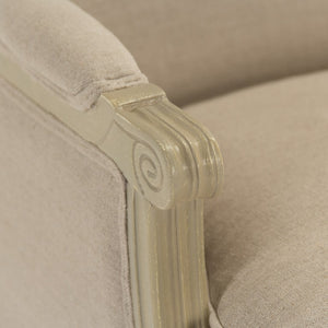 Zentique Louis Club Chair — Compact Linen Upholstered Armchair with Solid Birch Frame, Breathable Comfort, Versatile Style B007 257-1 A003