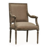 Louis Arm Chair Limed Charcoal Oak, Copper Linen B008 E271 A006 Zentique